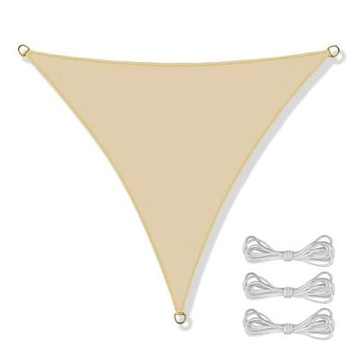 Schattenstoff - wasserdicht - Dreieck - 3,6 x 3,6 x 3,6 m - beige