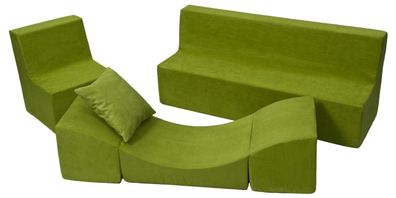 Schaumstoff-Möbelset Kleinkind komplett grün