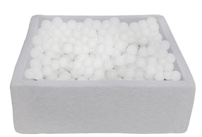 Quadratisches Bällebad 90x90 cm mit 450 Bällen weiß