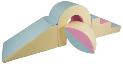 Schaumstoff-Brückenset - 65 cm hoch - Pink, Blau, Gelb (Pastell)