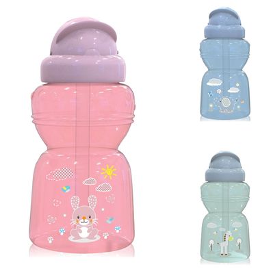 Baby Care Kinder Trinkflasche 325 ml Sport-Sipper Tiere Schutzdeckel Strohhalm