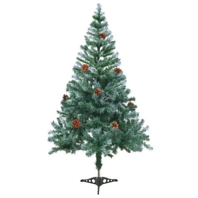 Künstlicher Weihnachtsbaum mit Tannenzapfen gefrostet 150 cm