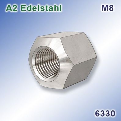 Sechskantmutter M8 1,5xd DIN 6330 | A2 Edelstahl | Hexagon Nuts | Stainless Steel 304