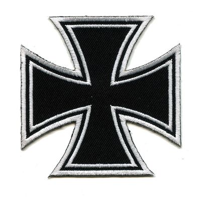 60 x 60 mm Malteserkreuz Kreuze Patch Edel Gothic Aufnäher Aufbügler 0493 B