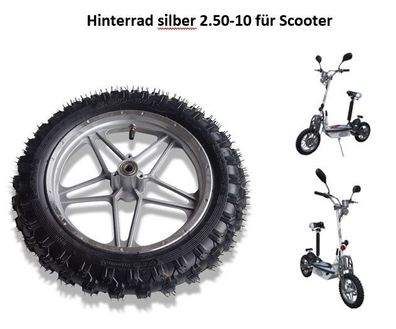 Hinterrad 2.50-10 Felge Reifen Schlauch Scooter E-Scooter DirtBike