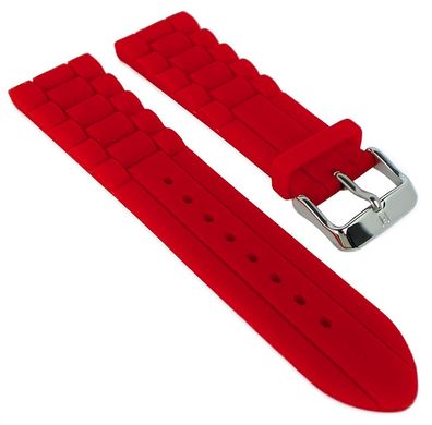 HIRSCH Uhrenarmband | Silikonband mit Dornschließe > rot | Jelly