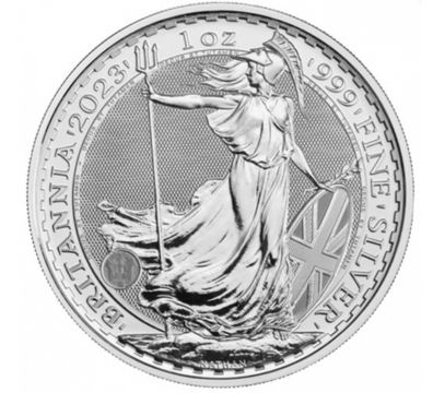 Royal Mint 1 oz 999 Silber Silbermünze Britannia 2023 999 Silbermünze 2 £