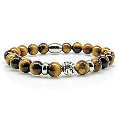 Tigerauge Armband Bracelet Perlenarmband Beads Kugel 8mm Edelstahl Klasse A+