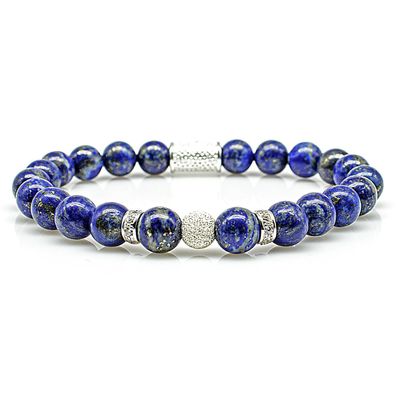 Lapislazuli 925 Sterling Silber Armband Bracelet Perlenarmband Beads blau 8mm