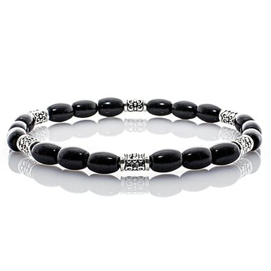 Obsidian Armband Bracelet Perlenarmband schwarz 6mm