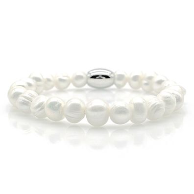 Süßwasserperlen Armband Bracelet Perlenarmband Perlen 8mm Damen Herren Edelstahl