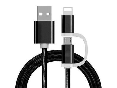 Apple IOS Lightning & Micro USB Kabel 1Meter 2in1 Iphone Ladekabel