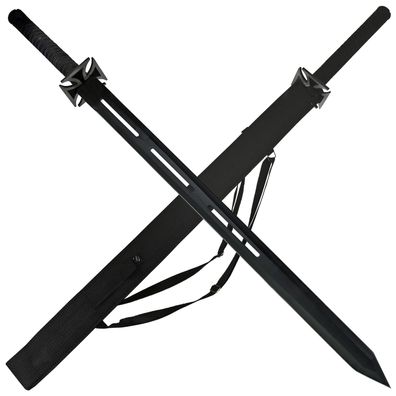 Haller Ninja Schwert schwarz inkl. Nylonscheide mit Rückentragegurt