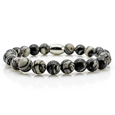 Netstone Armband Bracelet Perlenarmband Damen Herren 8mm Edelstahl Perlen