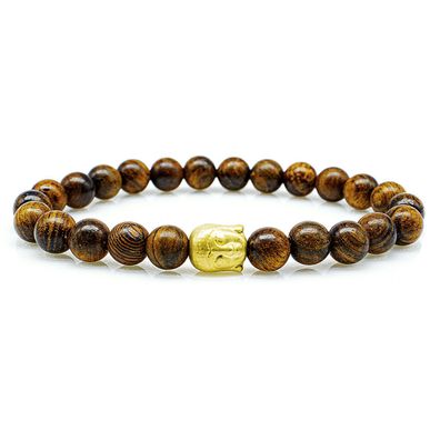 Holzperlen Armband Bracelet Perlenarmband Holzarmband Buddha 24k Surferband