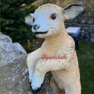 Lamm Schaf Säfchen Figur Statue Skulptur Ostern Lämmchen Garten kletternd Deko