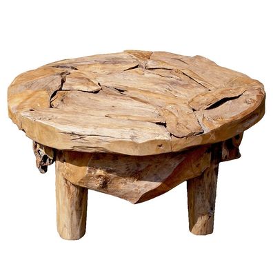 Teak Couchtisch BOSCO-80cm Natural Massivholz Teakwurzel Wohnzimmertisch Tisch