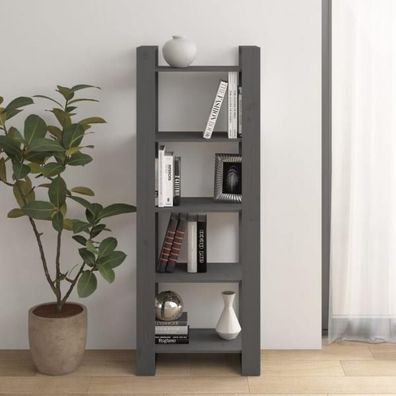 Bücherregal/ Raumteiler Grau 60x35x160 cm Massivholz