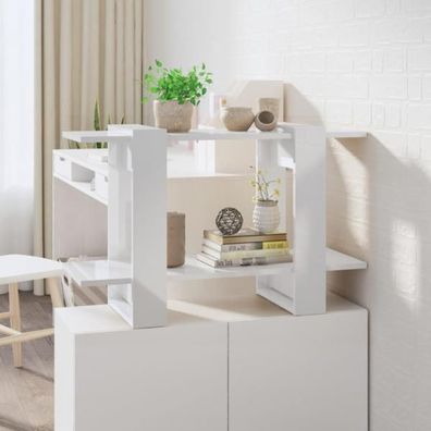Bücherregal/ Raumteiler Hochglanz-Weiß 80x30x51 cm