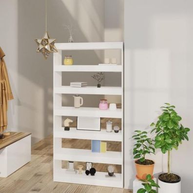 Bücherregal/ Raumteiler Weiß 100×30×198 cm Holzwerkstoff