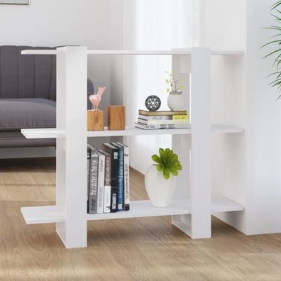 Bücherregal/ Raumteiler Weiß 100×30×87 cm