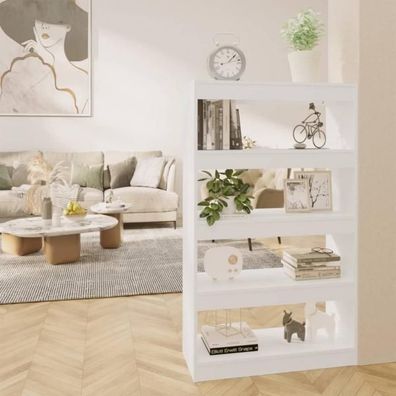Bücherregal/ Raumteiler Weiß 80x30x135 cm Holzwerkstoff