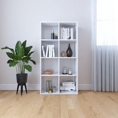 Bücherregal/ Sideboard Hochglanz-Weiß 66×30×130 cm Holzwerkstoff