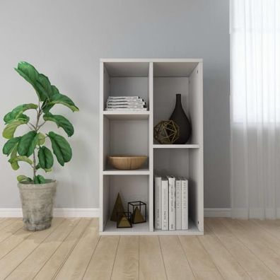 Bücherregal/ Sideboard Hochglanz-Weiß 50x25x80 cm Holzwerkstoff