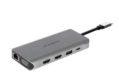 Plusonic USB-C Docking Adapter/ Hub 8in1 with HDMI/ VGA/ LAN/ USB