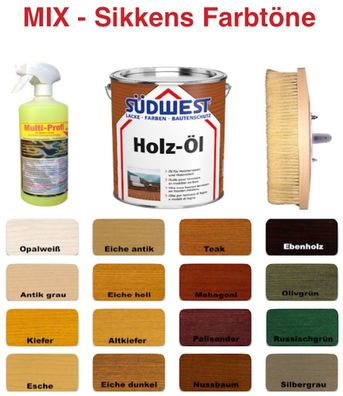 Südwest Holz-Öl - Gartenmöbel Terrassenöl UV-Schutz - MIX Farbtöne Sikkens