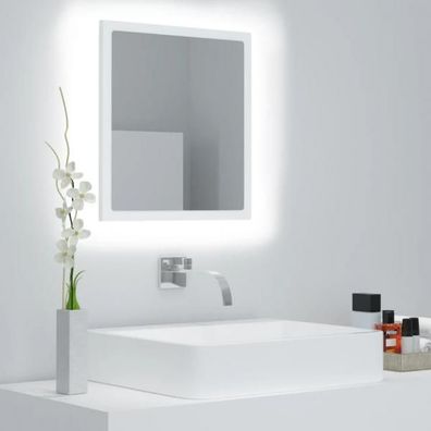 LED-Badspiegel Weiß 40x8,5x37 cm Acryl