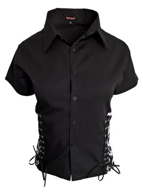 Totenkopf Gothic Damen Bluse Shirt mit Schnüren Neu New