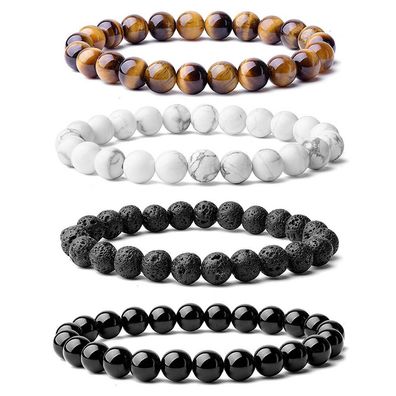 Perlenarmband, Natursteinperlen Herrenschmuck