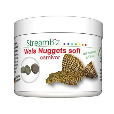StreamBiz Wels Nuggets Soft Carnivor - Welsfutter mit hohem Insektenanteil - weich