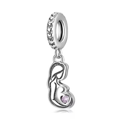 Charms Anhänger kompatibel Pandora Silber 925 Schwangere Mutter & Baby Damen Geschenk