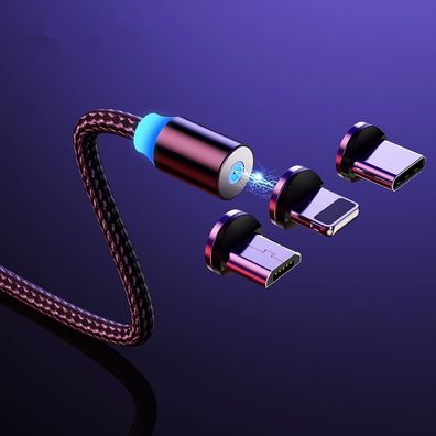 USB Typ-C, LED Magnetisch, Ladekabel für Handy