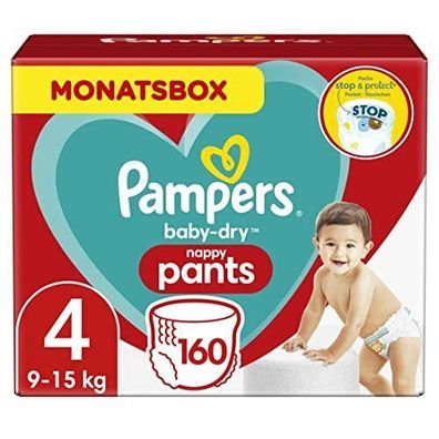 Pampers Premium Baby Dry Nappy Pants Gr.4 Maxi 9-15 kg MonatsBox 160 Stück