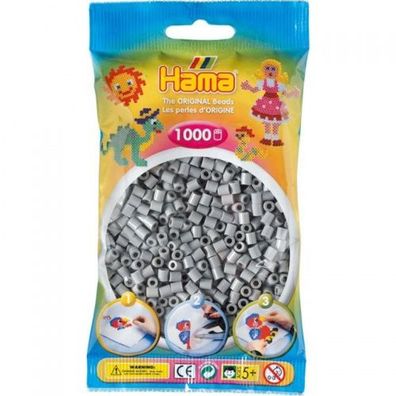 Hama® Bügelperlen Midi - Grau 1000 Perlen