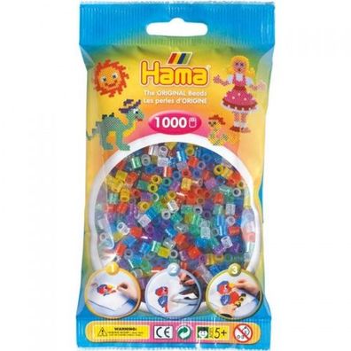 Hama® Bügelperlen Midi - Transparent Glitter Mix 1000 Perlen