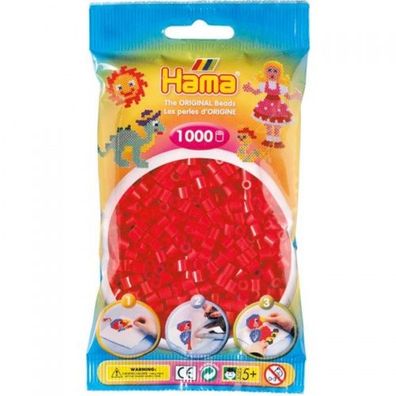 Hama® Bügelperlen Midi - Rot 1000 Perlen