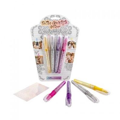 Trendhaus Festival Feelings Tattoo Gelstifte Glitzer 4er Set