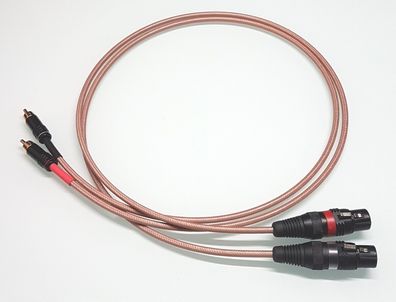 RG 142 / HighEnd Adapterkabel / XLR female zu RCA / Cu-Massivleiter versilbert