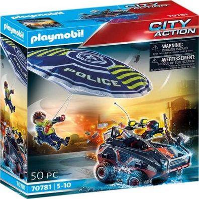Playmobil Polizei Fallschirm Verfolgung des Amphibien Fahrzeugs