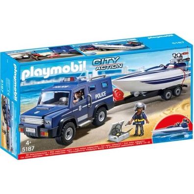 Playmobil Polizei Truck mit Speedboot