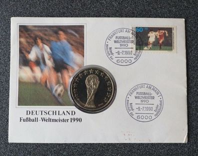 Deutschland Fußball Weltmeister 1990 Medaille Münze Italien