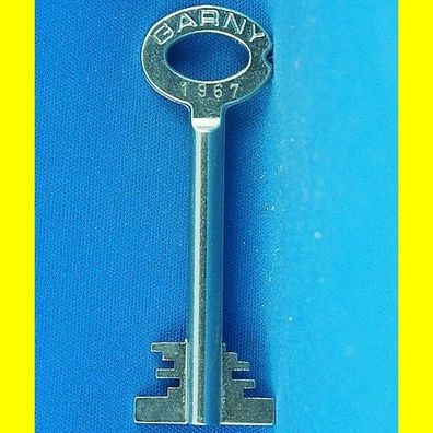 Garny Tresor Doppelbart - Schlüssel Profil 1967 - Länge 70 mm - gebohrt 3 mm