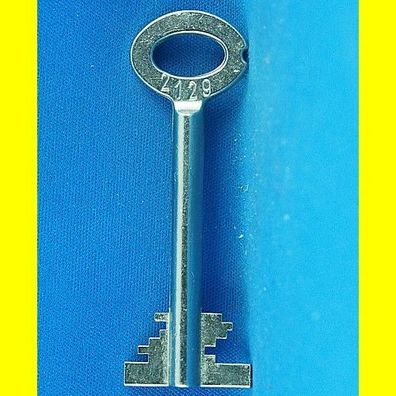 Tresor Doppelbart - Schlüssel Profil 2129 - Länge 70 mm - gebohrt 3 mm