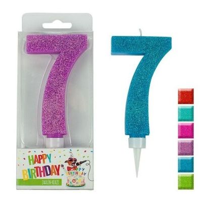 Trendhaus Birthday Fun Zahlen Kerze Glitzer Maxi 7