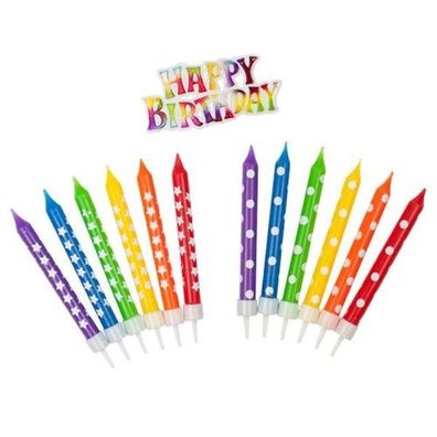 Trendhaus Birthday Fun Geburtstagskerzen Rainbow