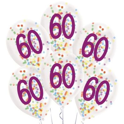Amscan Luftballon - Confetti Party 60 mit Füllung